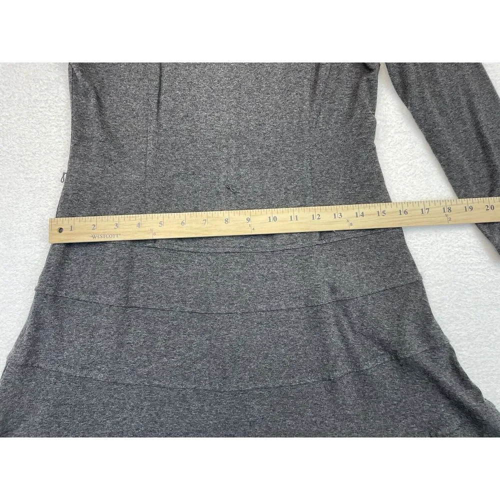 Tommy Hilfiger Women Charcoal Gray L/S Scoop Neck Bodycon‎ A-Line Midi size 6.